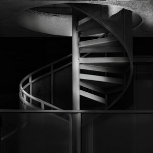 Preview wallpaper stairs, spiral, bw, steps
