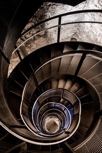 Preview wallpaper stairs, spiral, construction, depth, dark