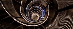 Preview wallpaper stairs, spiral, construction, depth, dark