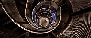 Preview wallpaper stairs, spiral, construction, depth, dark