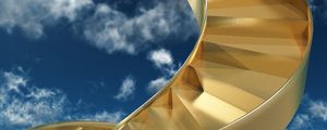 Preview wallpaper stairs, spiral, gold, sky