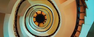 Preview wallpaper stairs, spiral, top view, construction, architecture