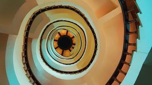 Preview wallpaper stairs, spiral, top view, construction, architecture