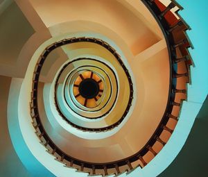 Preview wallpaper stairs, spiral, top view, construction, architecture