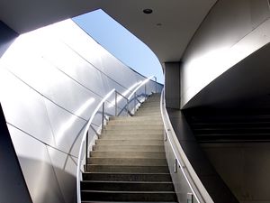 Preview wallpaper stairs, steps, building, metal