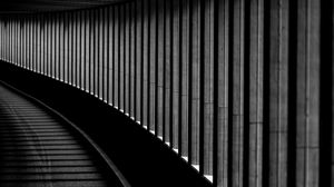Preview wallpaper stairs, steps, bw, tunnel