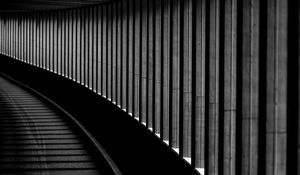 Preview wallpaper stairs, steps, bw, tunnel