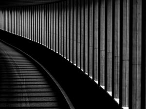 Preview wallpaper stairs, steps, bw, tunnel