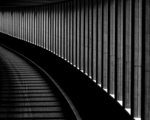 Preview wallpaper stairs, steps, bw, tunnel