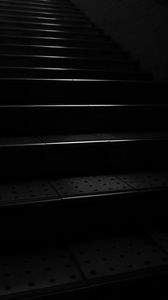 Preview wallpaper stairs, steps, bw, black, dark