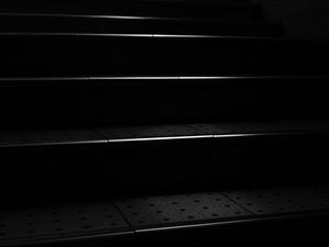 Preview wallpaper stairs, steps, bw, black, dark