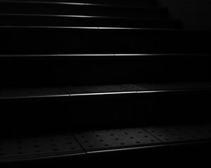 Preview wallpaper stairs, steps, bw, black, dark