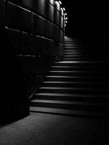 Preview wallpaper stairs, steps, facade, dark