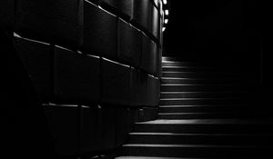 Preview wallpaper stairs, steps, facade, dark