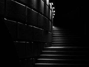 Preview wallpaper stairs, steps, facade, dark