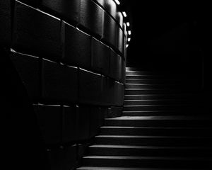 Preview wallpaper stairs, steps, facade, dark