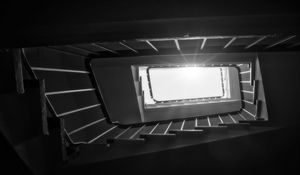 Preview wallpaper stairs, steps, light, black and white