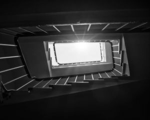 Preview wallpaper stairs, steps, light, black and white