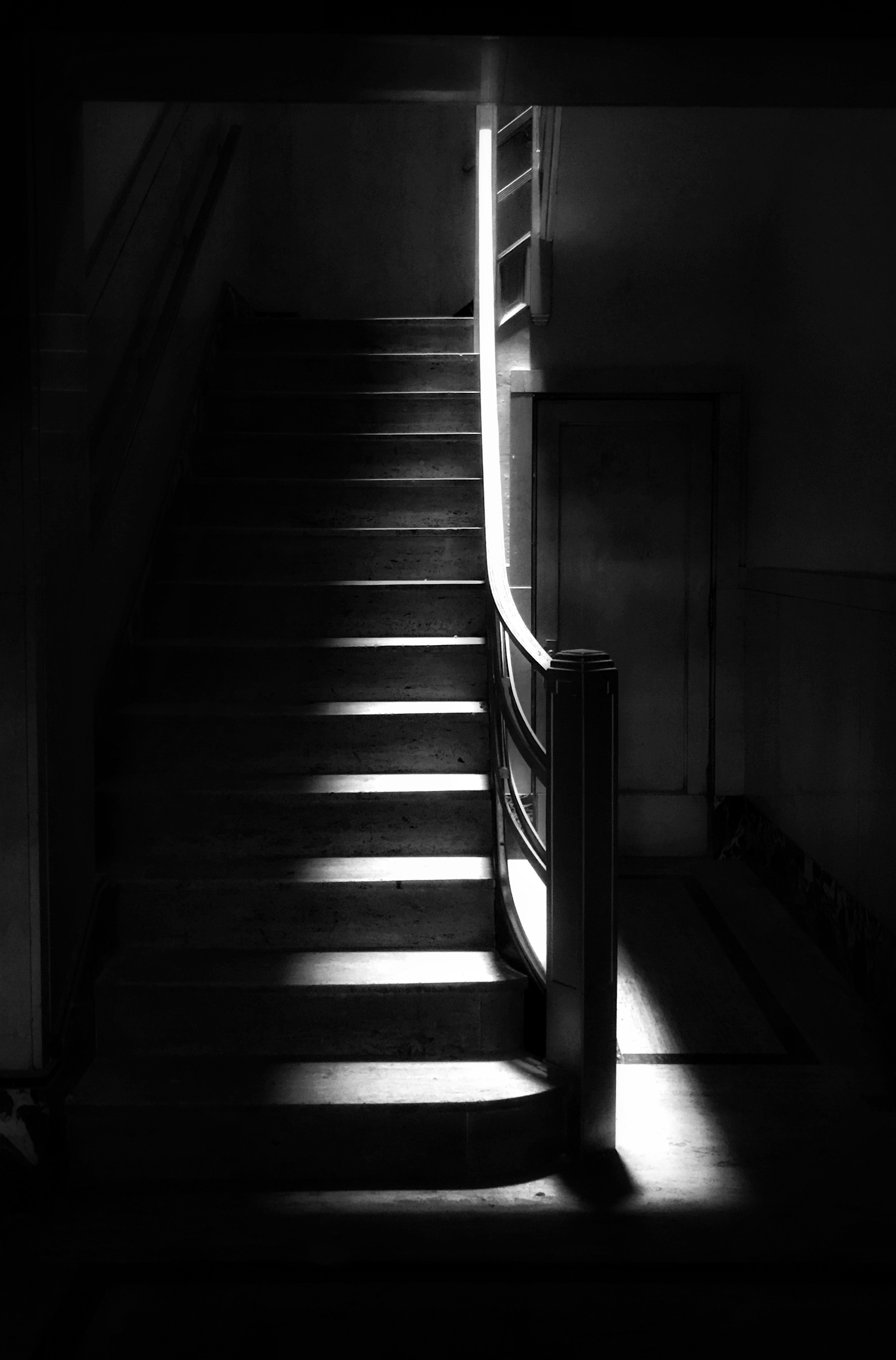 Download wallpaper 2268x3441 stairs, steps, shadows, dark hd background