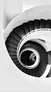 Preview wallpaper stairs, steps, spiral, bw