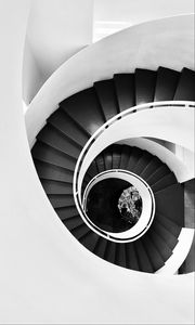 Preview wallpaper stairs, steps, spiral, bw