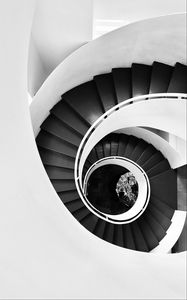 Preview wallpaper stairs, steps, spiral, bw