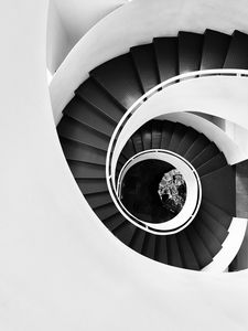 Preview wallpaper stairs, steps, spiral, bw