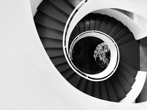 Preview wallpaper stairs, steps, spiral, bw