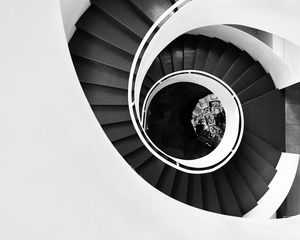 Preview wallpaper stairs, steps, spiral, bw