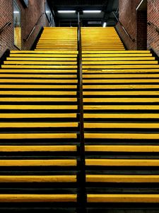 Preview wallpaper stairs, stripes, yellow, rise