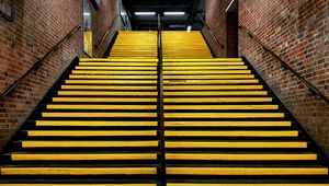 Preview wallpaper stairs, stripes, yellow, rise