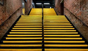 Preview wallpaper stairs, stripes, yellow, rise