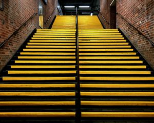 Preview wallpaper stairs, stripes, yellow, rise