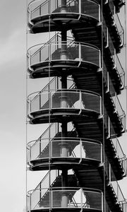 Preview wallpaper stairs, tower, bw, architecture