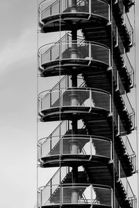 Preview wallpaper stairs, tower, bw, architecture