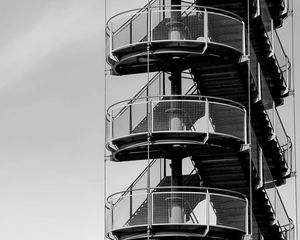Preview wallpaper stairs, tower, bw, architecture
