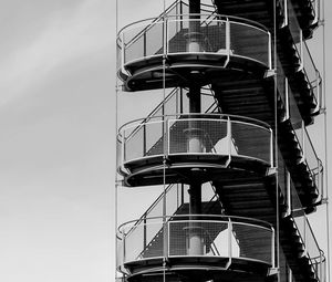 Preview wallpaper stairs, tower, bw, architecture