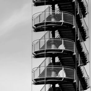 Preview wallpaper stairs, tower, bw, architecture