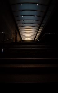 Preview wallpaper stairs, tunnel, dark, building