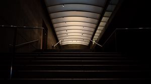 Preview wallpaper stairs, tunnel, dark, building