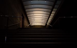 Preview wallpaper stairs, tunnel, dark, building