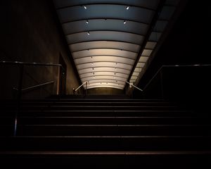 Preview wallpaper stairs, tunnel, dark, building