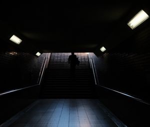 Preview wallpaper stairs, tunnel, silhouette, dark
