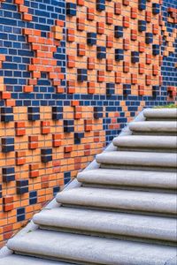 Preview wallpaper stairs, wall, bricks, relief