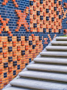 Preview wallpaper stairs, wall, bricks, relief