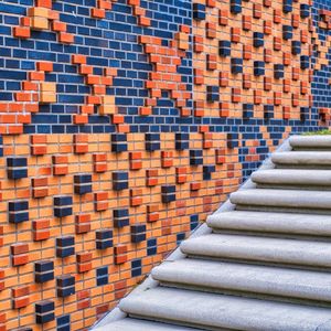 Preview wallpaper stairs, wall, bricks, relief