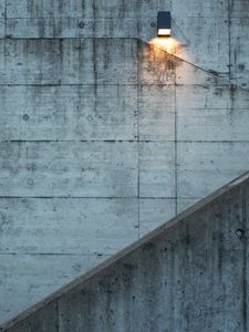 Preview wallpaper stairs, wall, concrete, lantern, light