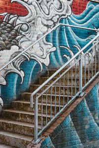 Preview wallpaper stairs, wall, graffiti