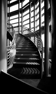 Preview wallpaper stairs, windows, shadows, black and white