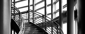 Preview wallpaper stairs, windows, shadows, black and white